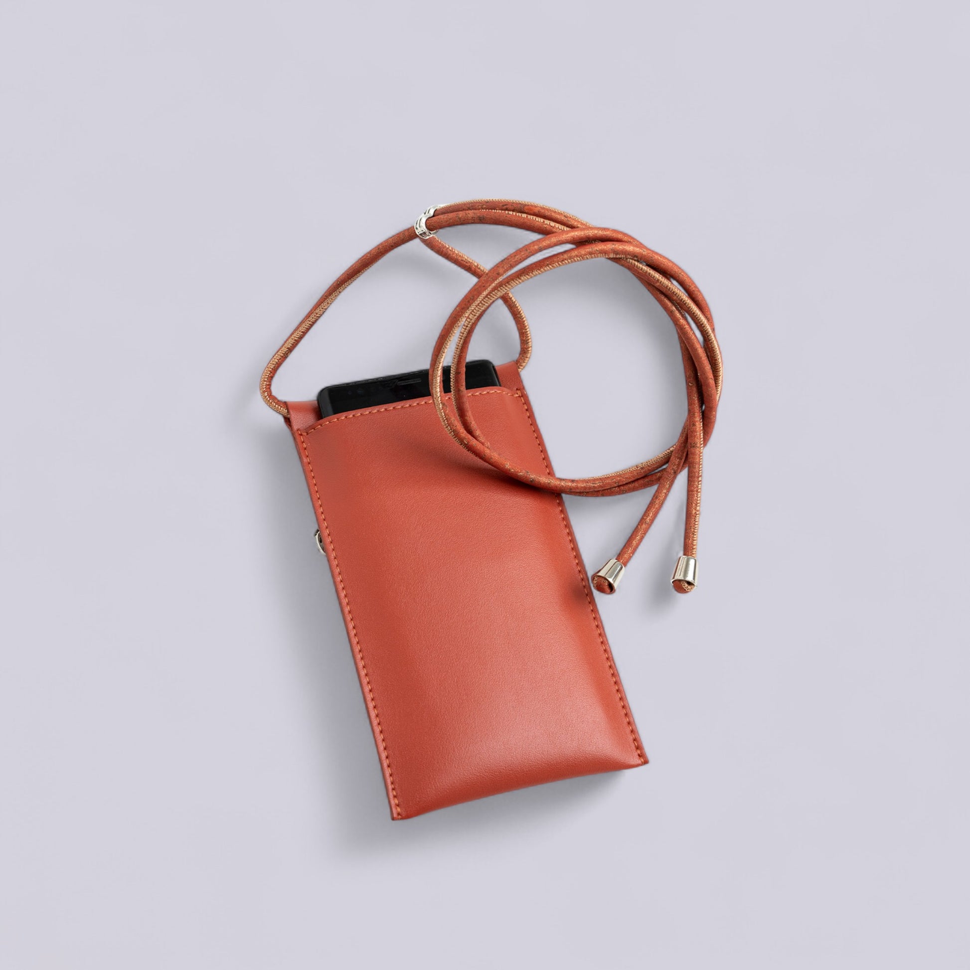 Turuncu Telefon Çantası Askılı - Apple Leather Canlı Renk